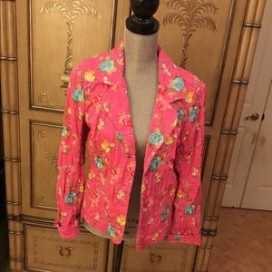 Johnny Was Pink Cotton Floral short jacket